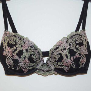 "5/35" Floral Embroidered Push-Up Bra